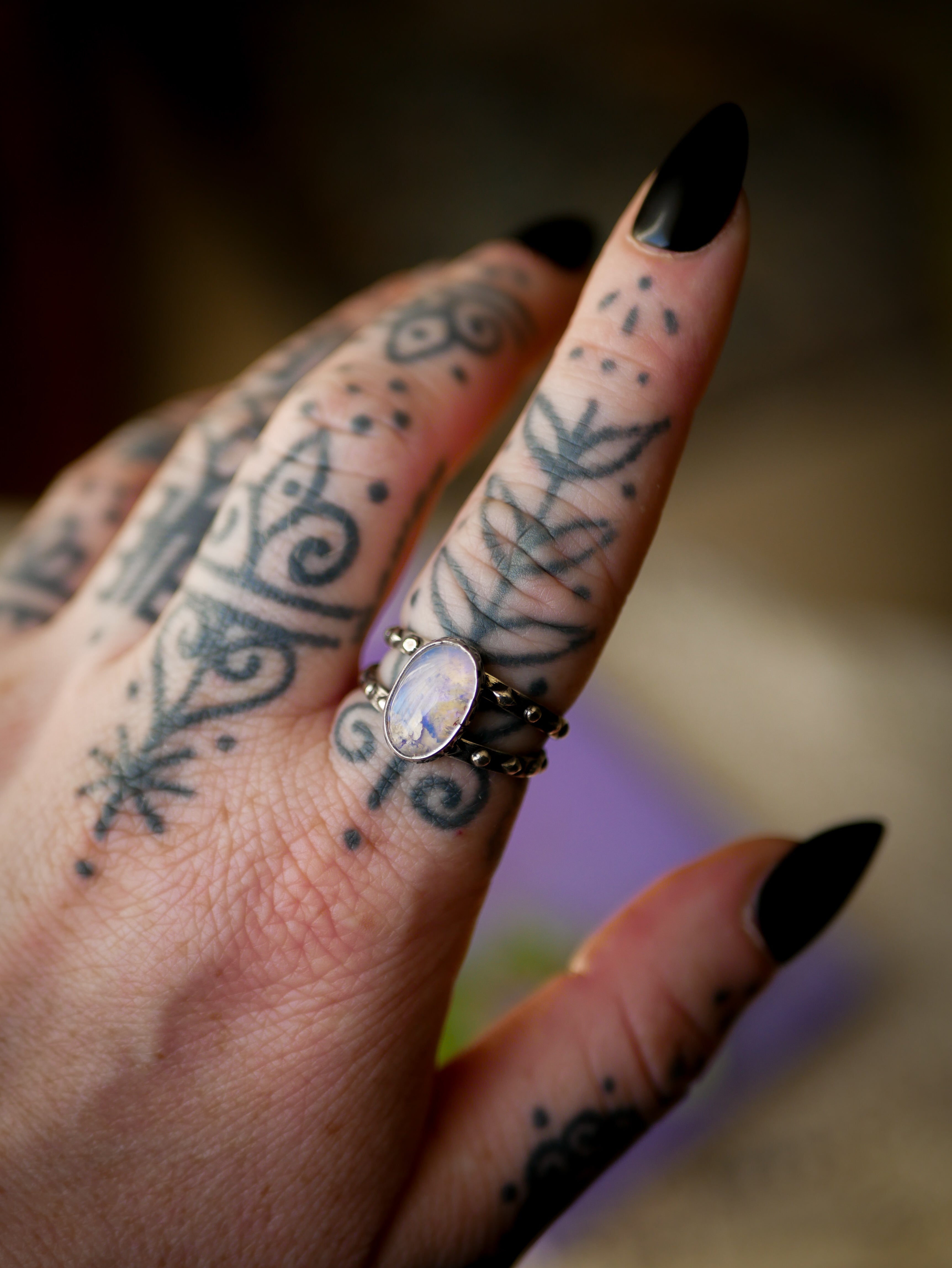 Cieux - Bague en opale de Lightning Ridge et quartz clair, argent