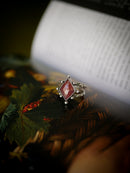 Lughnasadh - Bague en agate du Botswana "kaki" facettée et argent