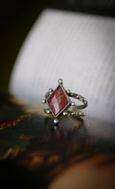 Lughnasadh - Bague en agate du Botswana "kaki" facettée et argent