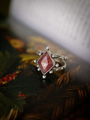Lughnasadh - Bague en agate du Botswana "kaki" facettée et argent