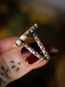 Lughnasadh - Bague en agate du Botswana "kaki" facettée et argent