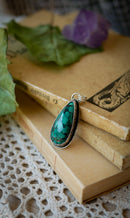 La Croix de Vie - Pendentif en turquoise Hubei, argent vieilli et ankh forgé
