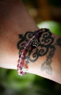 Le Sort de Protection - Bracelet en perles d'améthyste "Super Seven" et argent