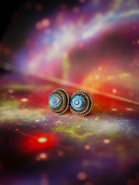 Troisième Œil - Boucles d'oreilles en labradorite bleue et argent