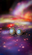Troisième Œil - Boucles d'oreilles en labradorite bleue et argent
