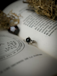[Réservé] La Lune Noire - Bague en diopside étoile noire et argent