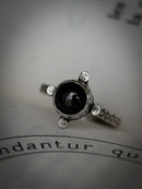 [Réservé] La Lune Noire - Bague en diopside étoile noire et argent