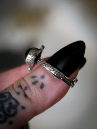 [Réservé] La Lune Noire - Bague en diopside étoile noire et argent