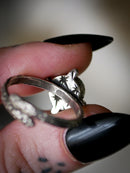 [Réservé] La Lune Noire - Bague en diopside étoile noire et argent