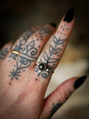 [Réservé] La Lune Noire - Bague en diopside étoile noire et argent
