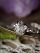 L'Oracle - Bague en diamant Herkimer brut et argent