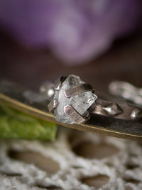 L'Oracle - Bague en diamant Herkimer brut et argent