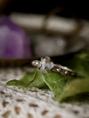 L'Oracle - Bague en diamant Herkimer brut et argent