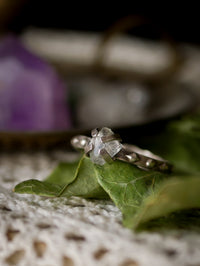 L'Oracle - Bague en diamant Herkimer brut et argent