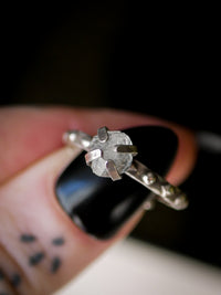 L'Oracle - Bague en diamant Herkimer brut et argent