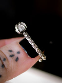 L'Oracle - Bague en diamant Herkimer brut et argent