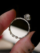 L'Oracle - Bague en diamant Herkimer brut et argent