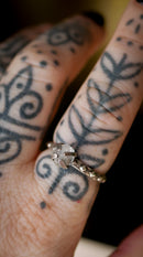 L'Oracle - Bague en diamant Herkimer brut et argent
