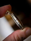 Triquetra - Pendentif en œil de tigre et œil de faucon, argent, triquetra en laiton au dos