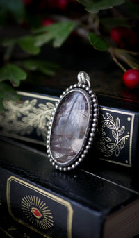 Hereticus - Pendentif en quartz rutile brun et argent