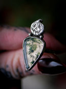 Jack O'Lantern - Bague en agate mousse et argent, citrouille forgée