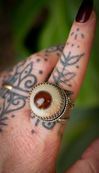 L'Œil de la Providence - Bague en argent et prothèse oculaire vintage