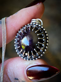 L'Esprit Victorien - Collier en argent et grenat hessonite étoilé