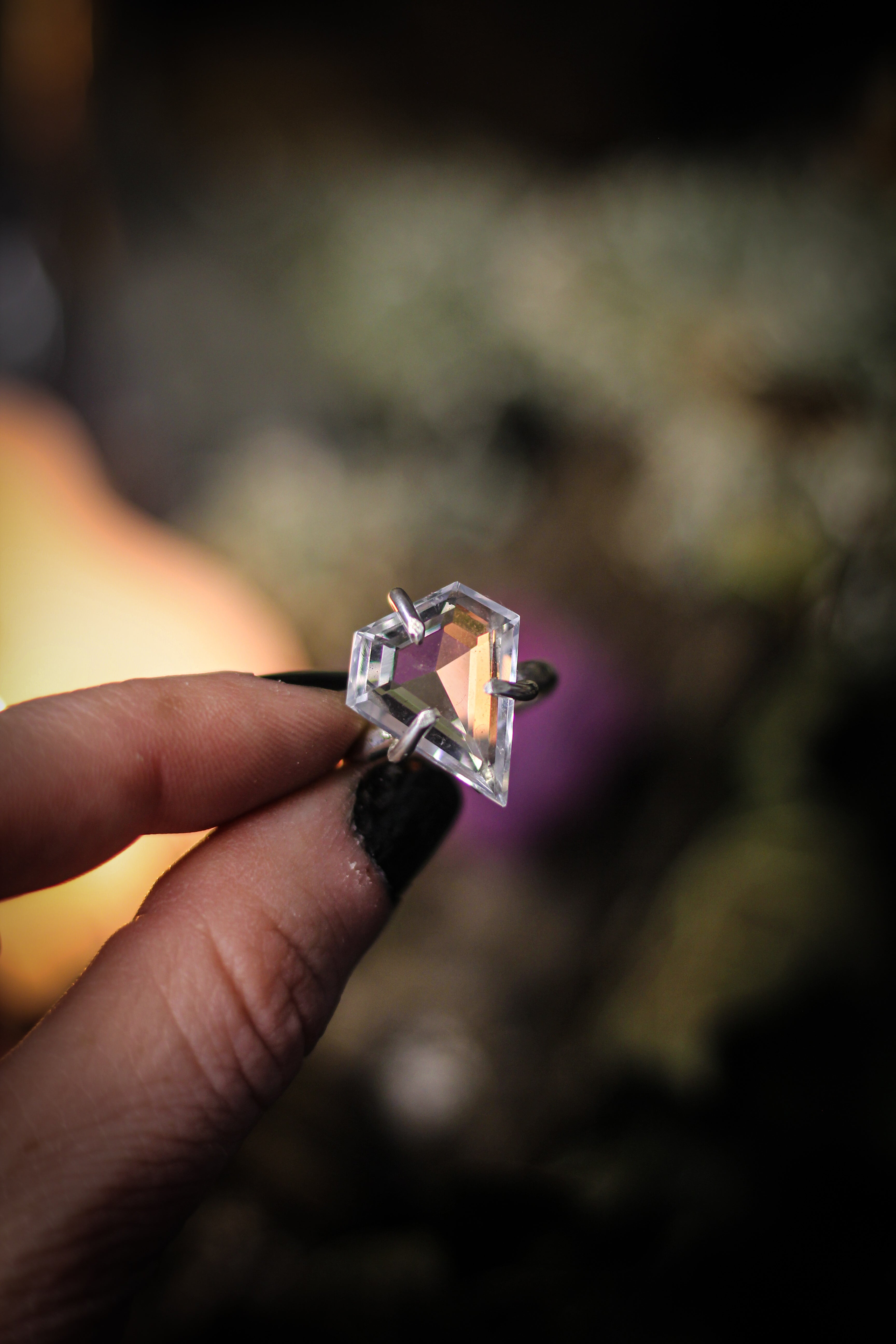 [Réservé] Déesse de Lumière - Bague solitaire en quartz clair (cristal de roche) et argent